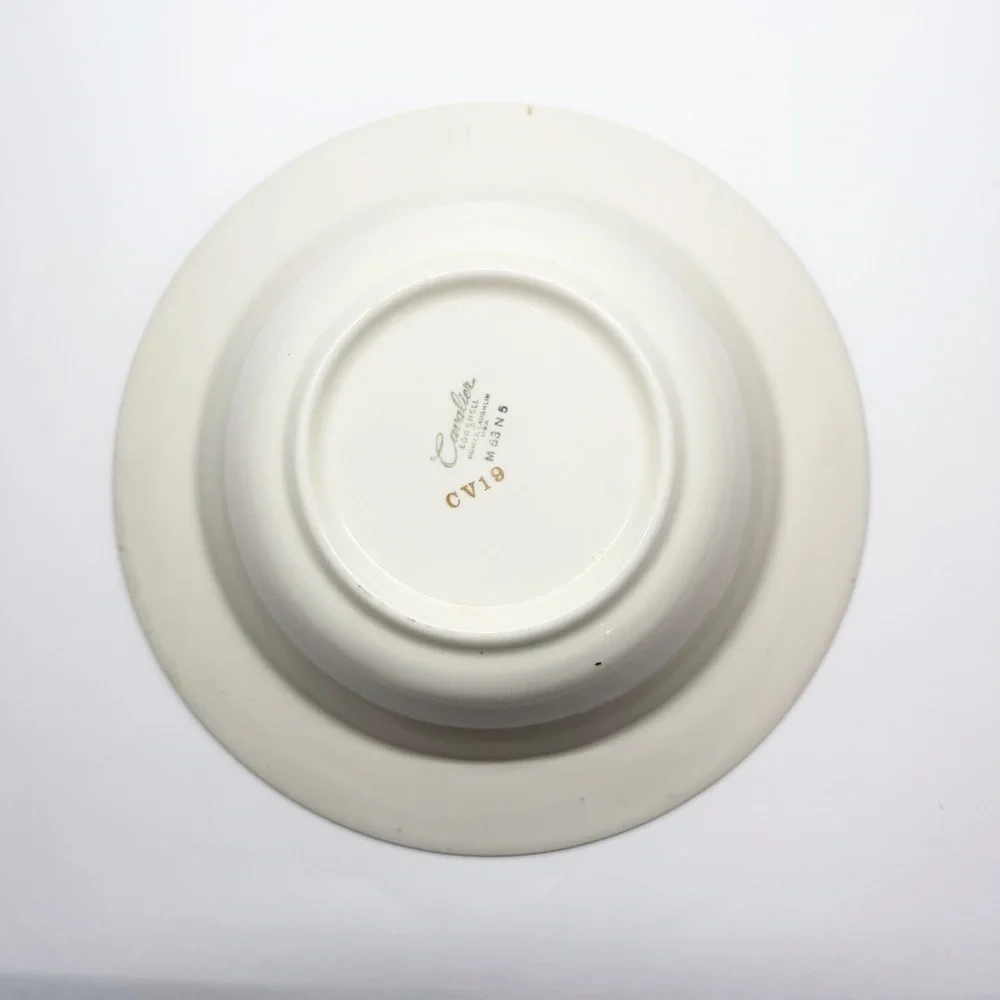 Vintage Homer Laughlin Cavalier Eggshell Gardenia Floral Serving Bowl B53N5 CV19